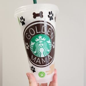 Golden Mama Starbucks cold cup | Golden Retreiver